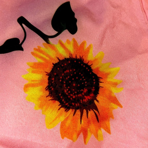 Short Halter Top Sunflower pink one piece romper - Picture 3 of 3